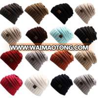 Wholesale Cable knit thick slouchy winter hat fashion women CC beanie