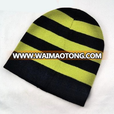 machine knit acrylic beanie bespoke acrylic beanie hat striped beanie