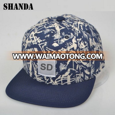 Factory made fashion all over printing 6 panel snapback hats with custom label