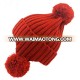 Winter Warm cable knit Baby puffball beanie hat with two earflaps earmuffs