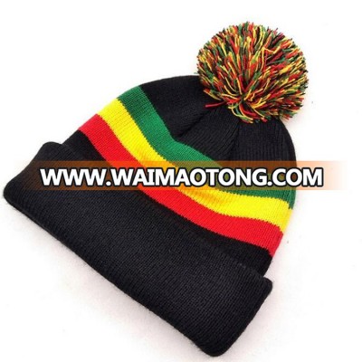 hot selling fashion beanie cap sport knitted hat custom winter knitted beanie hat/cap