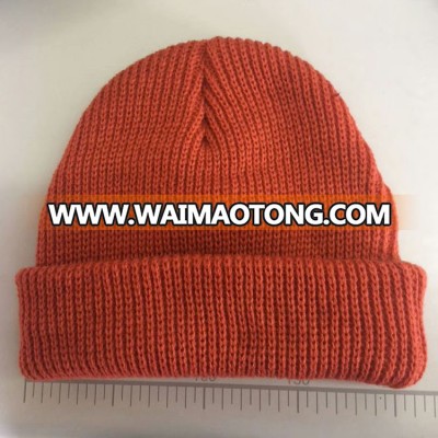 New color high quality wool cuff ribbed beanie with custom leather patch