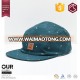 HongXiong factory custom PU patch logo leather strap 5 panel hat