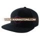 Hongxiong high quality flat embroidery custom logo black 6 panel snapback cap