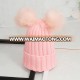 S4250 fashion winter 2019 cable knit cuff beanie hats double pompom beanie with removable pom poms wholesale