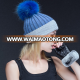 Normal Cashmere Beanie With Fur Pom Pompom Solid Colors Hat fur pompom hat